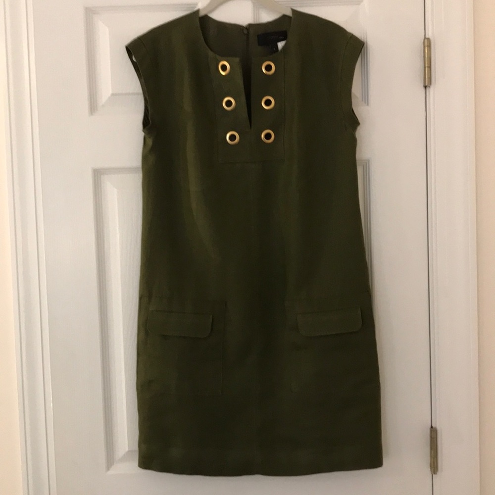 JCrew Linen Shift Dress with Grommets
